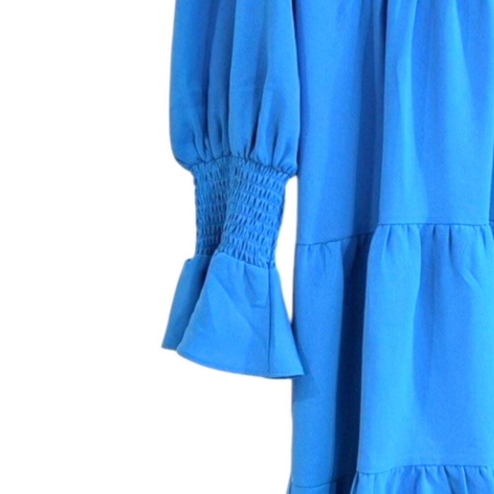 Pomander Place Tuckernuck Kenzo Crepe Dress L Capri Blue - Picture 5 of 6